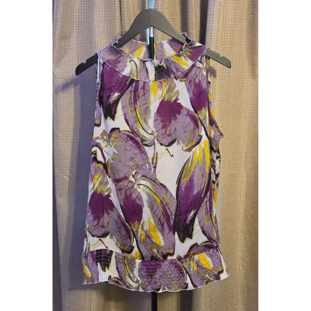 Milano Sleeveless Floral Print Blouse Women's Size Large Multicolor‎